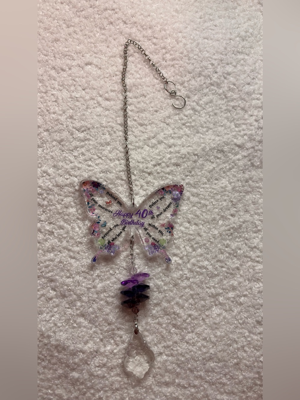 Happy 40th Birthday Butterfly Ornament